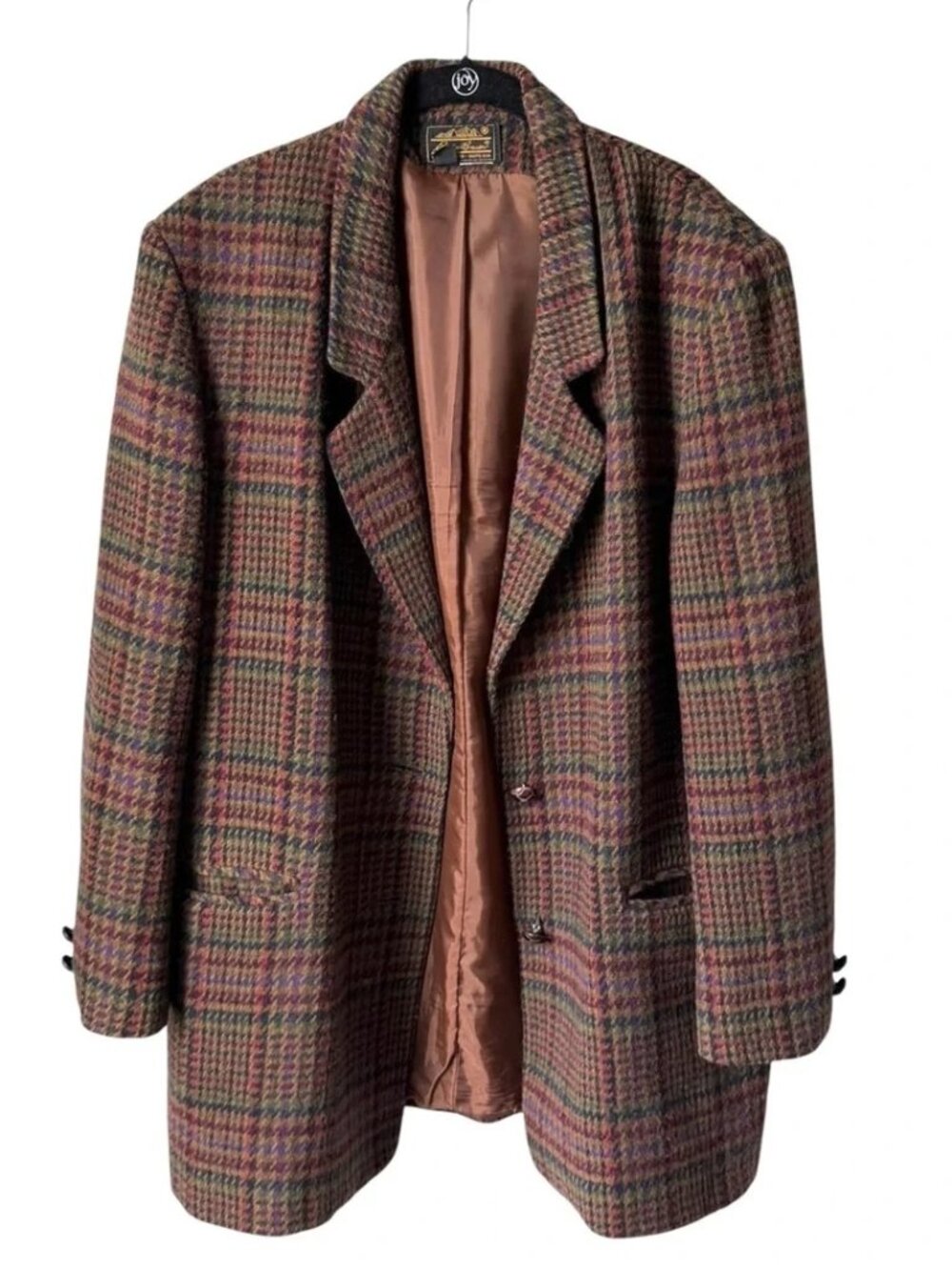Eddie Bauer Plaid Wool Blend Blazer | Vintage Large Brown Plaid Jacket